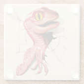 Realistischer Velociraptor Dinosaur Hatching Glasuntersetzer (Rückseite)