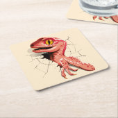 Realistischer Velociraptor Dinosaur Hatching Rechteckiger Pappuntersetzer (angewinkelt)
