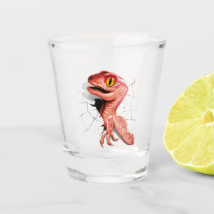 Realistischer Velociraptor Dinosaur Hatching Schnapsglas