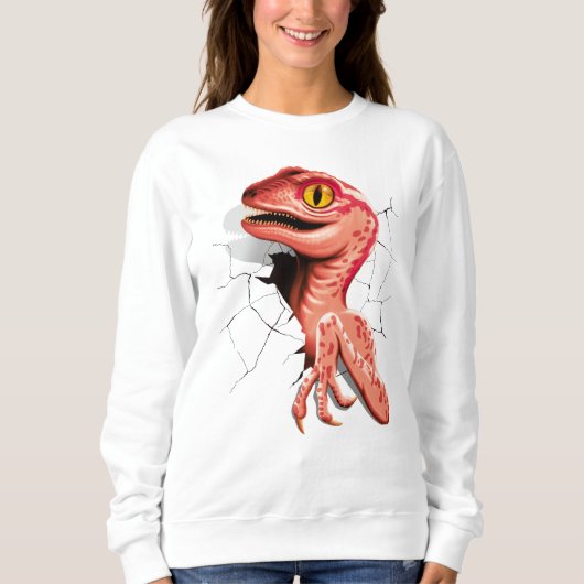 Realistischer Velociraptor Dinosaur Hatching Sweatshirt (Vorderseite)