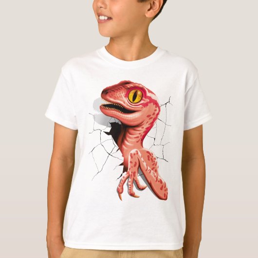 Realistischer Velociraptor Dinosaur Hatching T-Shirt (Vorderseite)