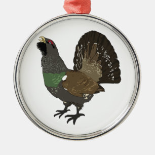 Realistischer Waldhuhn-Vogel Ornament Aus Metall