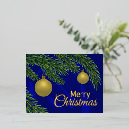 realistischer Weihnachtsbaum mit goldener Dekorati Folien Feiertagspostkarte