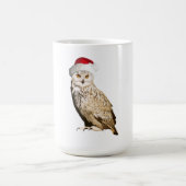 Realistischer Weihnachtskauz mit Mütze und Festiva Kaffeetasse (Mittel)