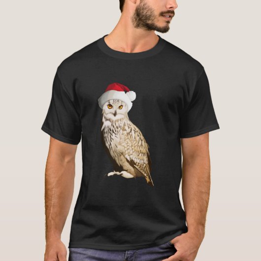 Realistischer Weihnachtskauz mit Mütze und Festiva T-Shirt (Vorderseite)