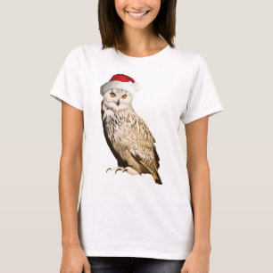 Realistischer Weihnachtskauz mit Mütze und Festiva T-Shirt