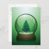 Realistischer Weihnachtsschneeglobe Feiertagspostkarte (Vorne/Hinten)