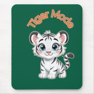 Realistischer Weißer Tiger – Fotorealistischer Wil Mousepad