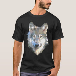 Realistischer weißer Wolf realistischer Tierdruck T-Shirt