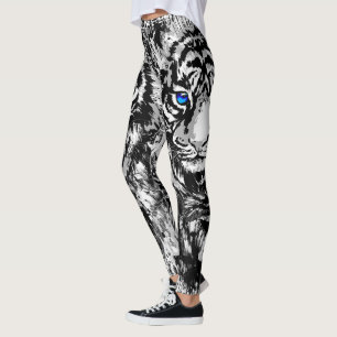 Realistischer Weißtiger-Kopf - Leggings