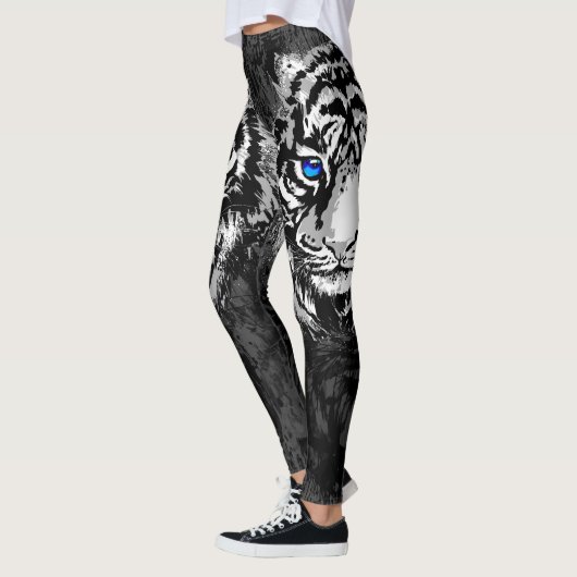 Realistischer Weißtiger-Kopf - Leggings (Links)