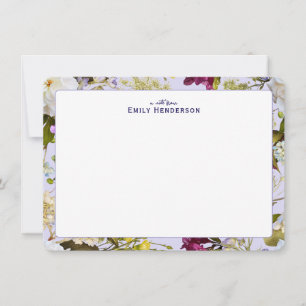 Realistischer Wildblumen-Blumenprint-Rahmen Mitteilungskarte