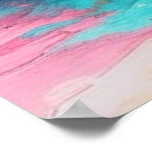 Realistischer Windhund mit Neonfarbenhintergrund Poster (Ecke)
