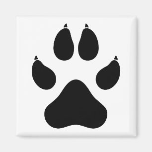 Realistischer Wolf Paw Print - Schwarz Magnet