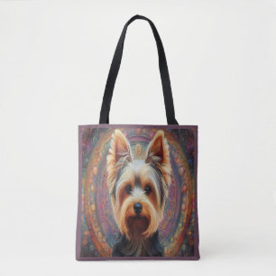 Realistischer Yorkshire-Terrier-Hund Bunter Rand Tasche