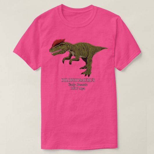 Realistischer zeichn von Dilophosaurus T-Shirt (Design vorne)