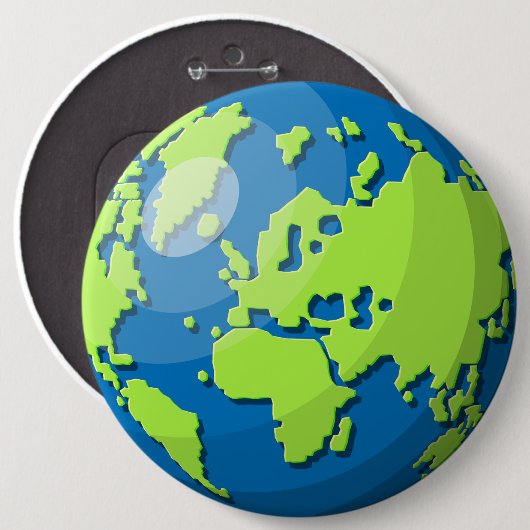 Realistisches 3D-Globus-Design Erde Planet Kunst Button (Vorne & Hinten)