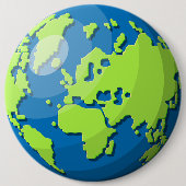 Realistisches 3D-Globus-Design Erde Planet Kunst Button (Vorderseite)