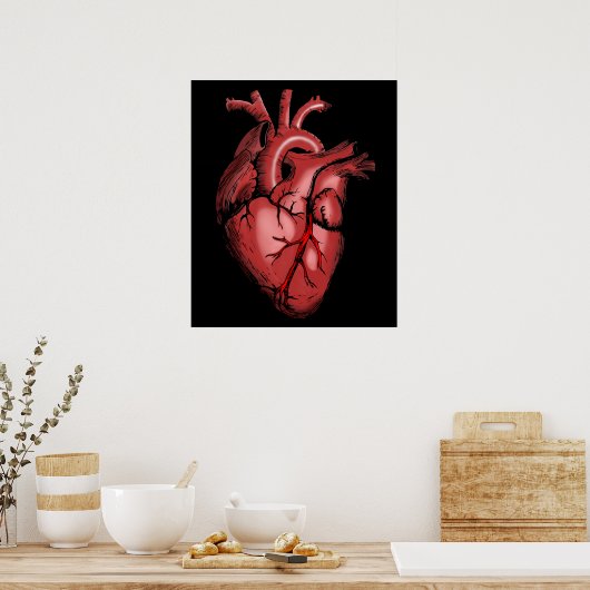 Realistisches Anatomisches Heart Image Poster (Küche)