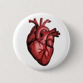 Realistisches Anatomisches Herzbild Button (Vorderseite)