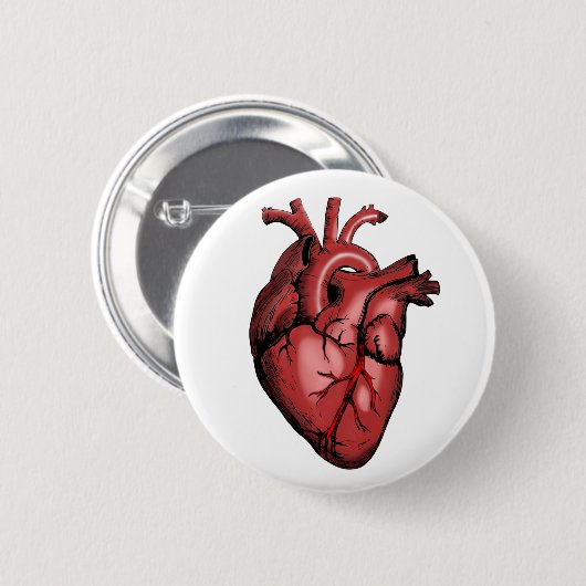 Realistisches Anatomisches Herzbild Button (Vorne & Hinten)