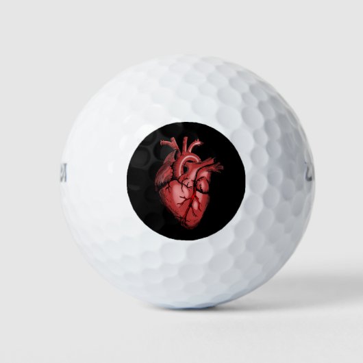 Realistisches Anatomisches Herzbild Golfball (Vorderseite)