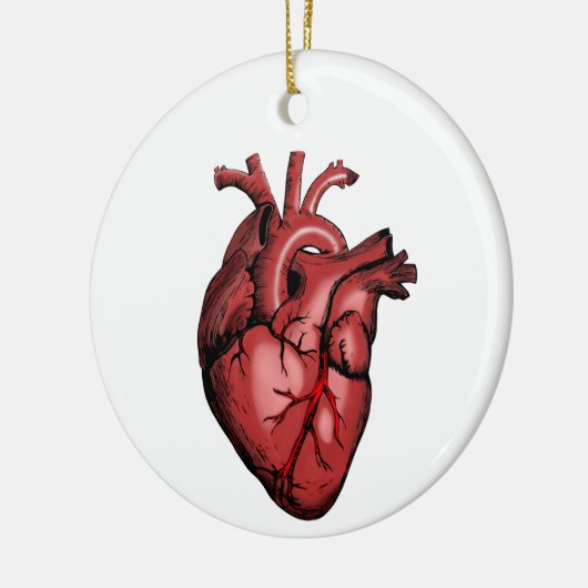 Realistisches Anatomisches Herzbild Keramik Ornament (Links)
