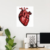 Realistisches Anatomisches Herzbild Poster (Heimbüro)