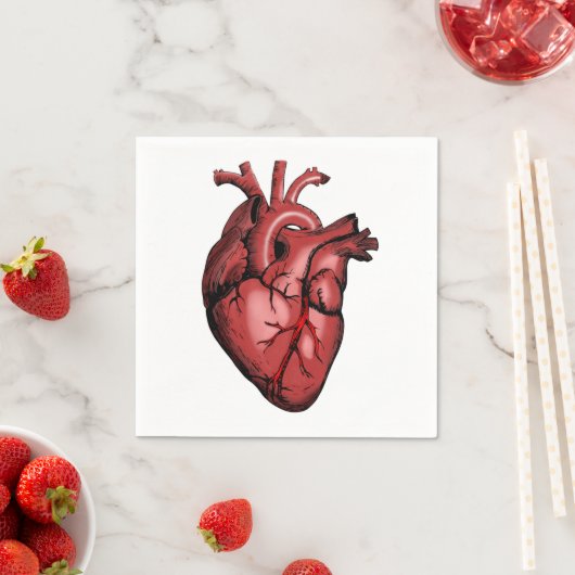 Realistisches Anatomisches Herzbild Serviette (Beispiel)