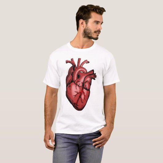 Realistisches Anatomisches Herzbild T-Shirt (Vorne ganz)