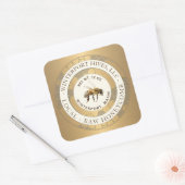 Realistisches Bienenkraupensiegel Quadratischer Aufkleber (Umschlag)