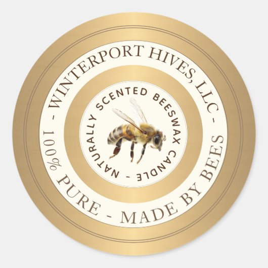 Realistisches Bienenwachs-Kerzensiegel Runder Aufkleber (Vorderseite)