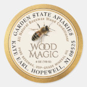 Realistisches Bienenwachs-Waldzuchtlabel Runder Aufkleber (Vorderseite)