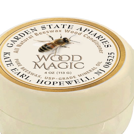 Realistisches Bienenwachs-Waldzuchtlabel Runder Aufkleber