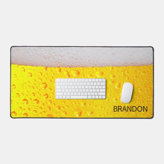 Realistisches Bier personalisieren Schreibtischunterlage (Tastatur & Maus)