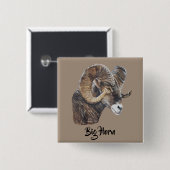 Realistisches Big Horn Sheep Button (Vorne & Hinten)