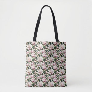 Realistisches blühendes Magnolien-Gemälde Tasche