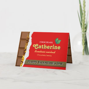 Realistisches Braun & Rote Valentine Schokolade Fu Karte