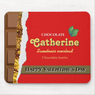 Realistisches Braun & Rote Valentine Schokolade Fu Mousepad