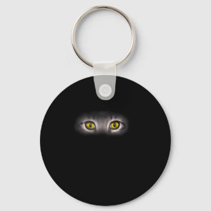 Realistisches Cat Eyes Kitty Feline Grafik Schwarz Schlüsselanhänger