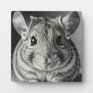 Realistisches Chinchilla-Porträt-Skizze Fotoplatte