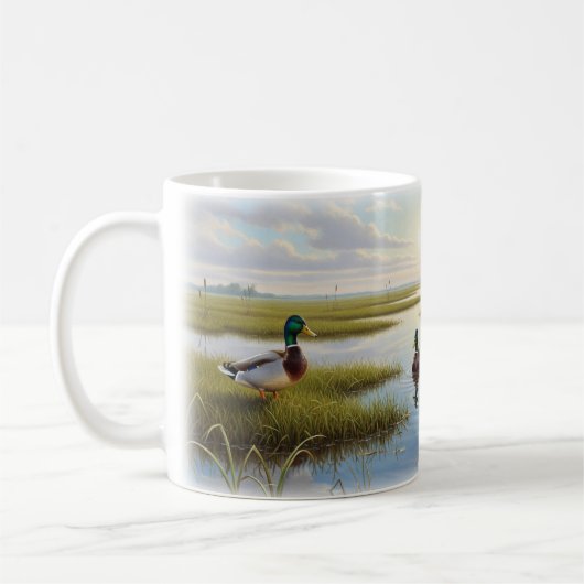 Realistisches Design der Mallard Digital Painting Kaffeetasse (Links)