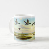 Realistisches Design der Mallard Digital Painting Kaffeetasse (Vorderseite Links)