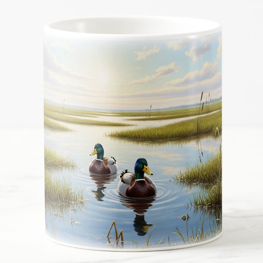 Realistisches Design der Mallard Digital Painting  Kaffeetasse