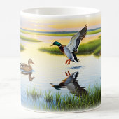 Realistisches Design der Mallard Digital Painting  Kaffeetasse