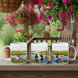 Realistisches Design der Mallard Digital Painting  Kaffeetasse