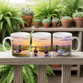 Realistisches Design der Mallard Digital Painting  Kaffeetasse