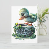 Realistisches Duckling küsst den Blarney Stone Einladung (Stehend Vorderseite)