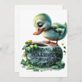 Realistisches Duckling küsst den Blarney Stone Einladung (Vorne/Hinten)