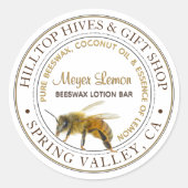 Realistisches Etikett für Bienenfuttermittel Runder Aufkleber (Vorderseite)